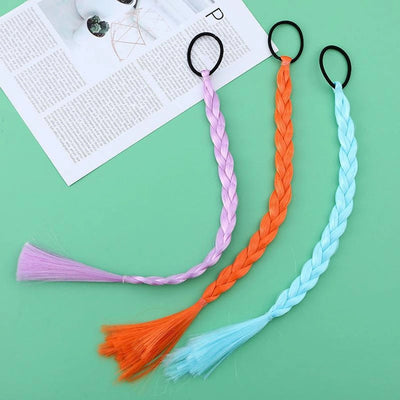 Girl'S Solid Color Braid Chemical Fiber Filament Hair Tie