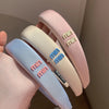 Macaron Color Series Letters Headband Satin High Skull Top Small Fresh Headband Face Wash Hair Pressing Hairpin Hair Accessories Headwear