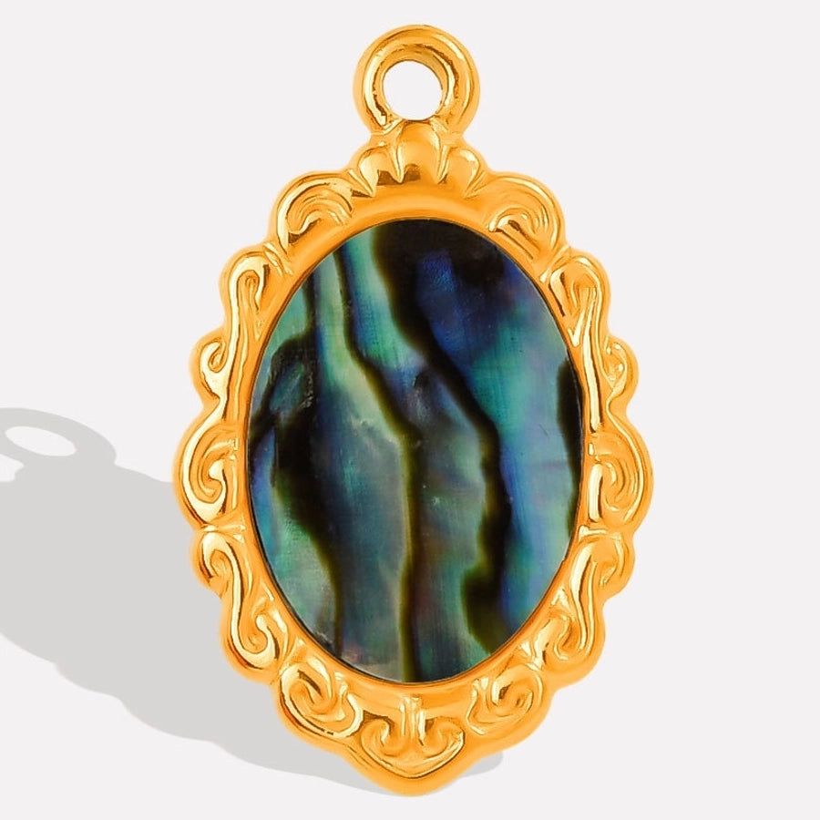 Jewelry Vintage Style Classic Style Oval 304 Stainless Steel Shell Abalone Shell 18K Gold Plated Irregular Plating Pendant Necklace