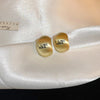retro c shape solid color metal plating women's earrings 1 pair