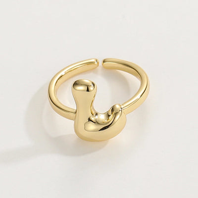 Copper 18K Gold Plated Plating Letter Copper Rings