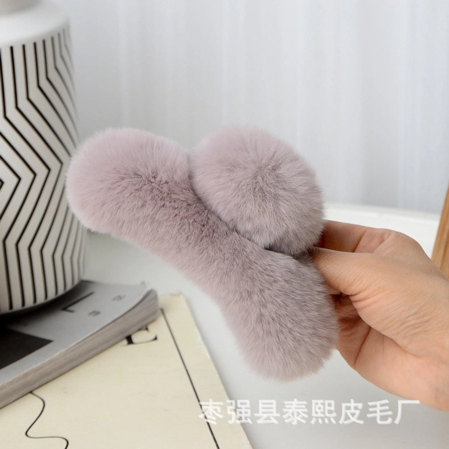 cute solid color rex rabbit fur hair claws