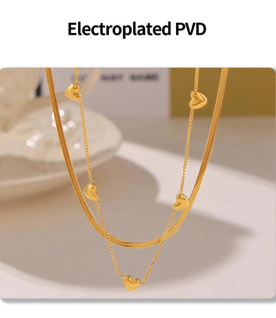 Jewelry Casual Beach Simple Style Heart Shape Titanium Steel Necklace