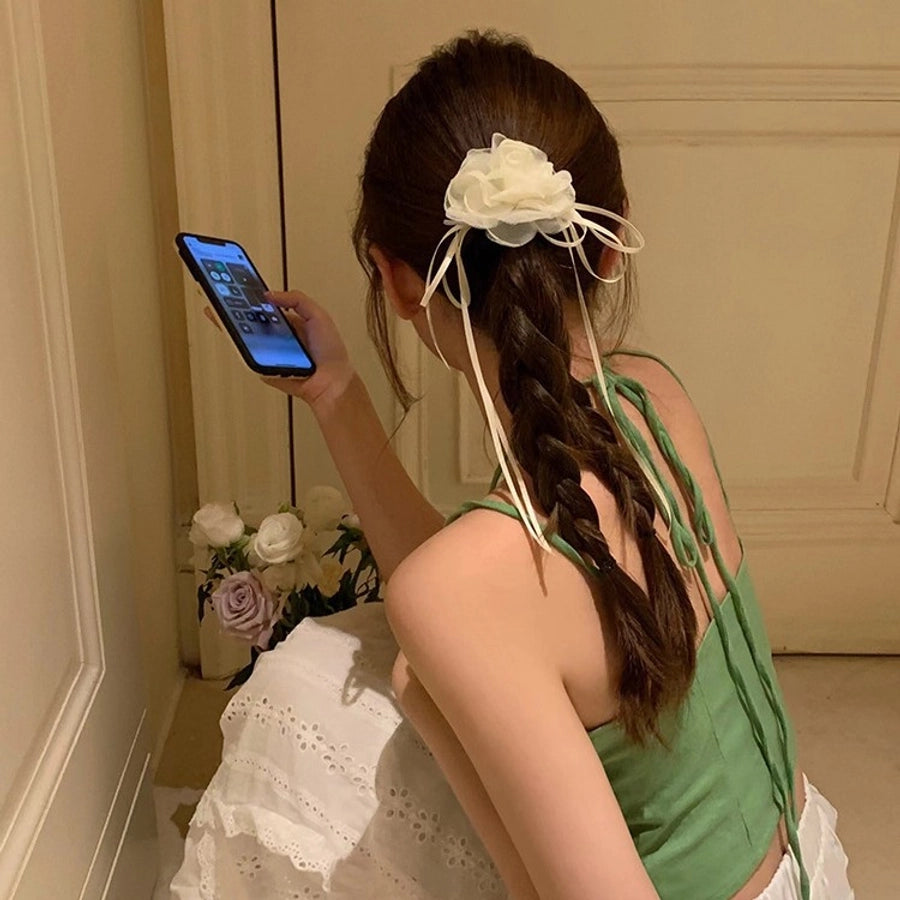 Women's Sweet Floral Gauze Hair Tie