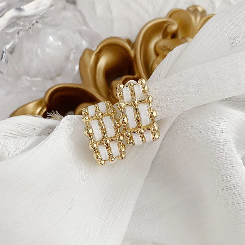 1 pair simple style c shape plating alloy cloth gold plated ear cuffs ear studs