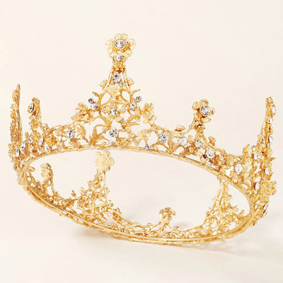 baroque creative full-round crown alloy flower bridal crown