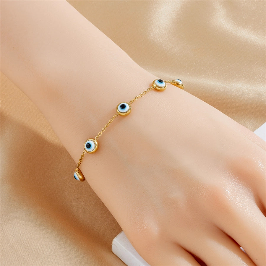 Modern Style Classic Style Eye 304 Stainless Steel Bracelets In Bulk