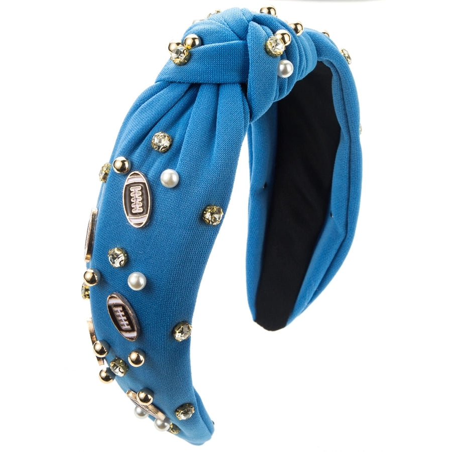 Women's Casual Baroque Style Rugby Knot Alloy Cloth Inlay Rhinestones Pearl Hair Band
