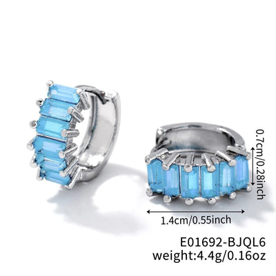 1 Pair Casual Glam Shiny Solid Color Inlay Copper Zircon K Gold Plated Rhodium Plated Ear clip