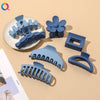 fashion solid color plastic metal hair claws 1 piece