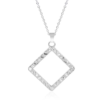 Jewelry Basic Simple Style Classic Style Square 304 Stainless Steel 18K Gold Plated Plating Pendant Necklace