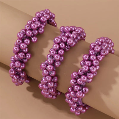 Women's Fairy Style Sweet Simple Style Round Imitation Pearl Beaded Artificial Pearls Hair Tie