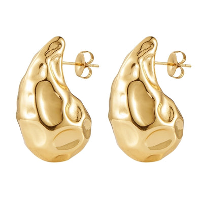 1 Pair Casual Glam Water Droplets Polishing 304 Stainless Steel Steel Gold Plated Ear Studs