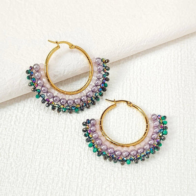 exclusive for  famous fan-shaped earrings original handmade beaded earrings  jewelry manufacturers supply
