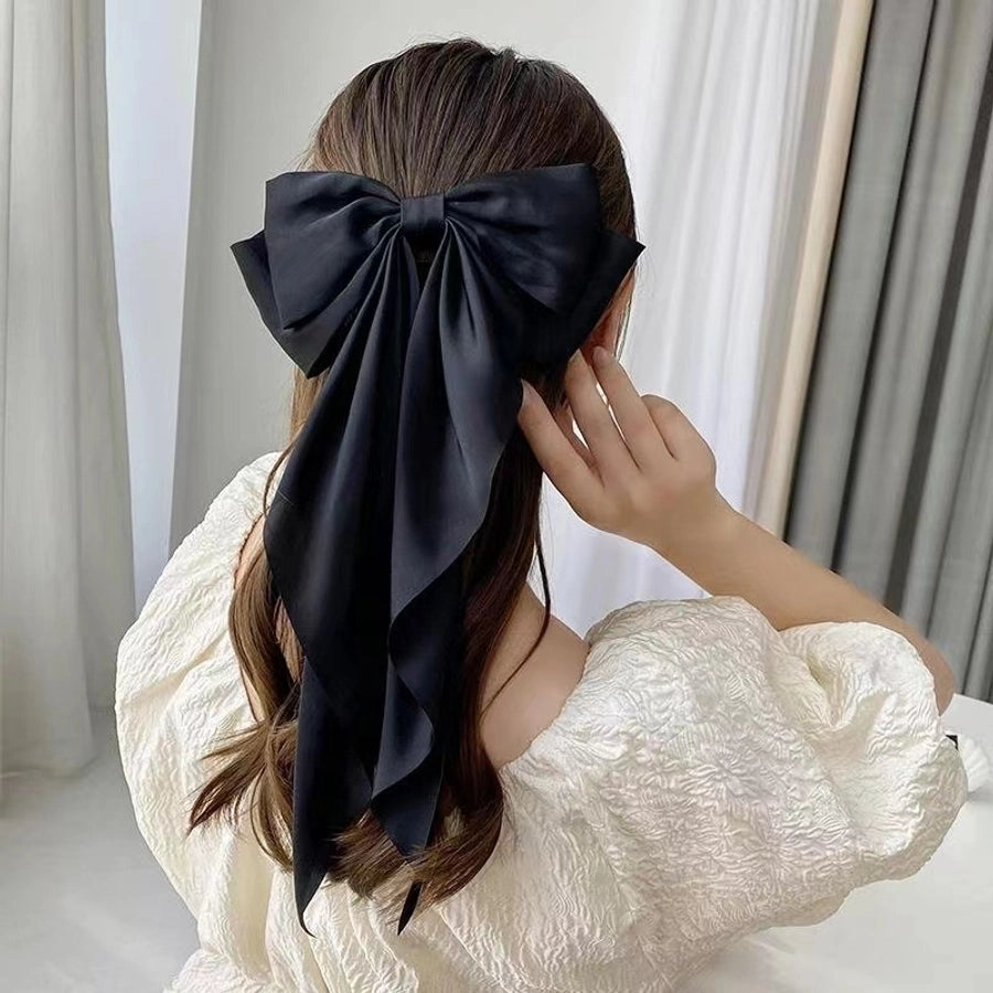 fashion bow knot cloth inlay artificial gemstones hair clip 1 piece