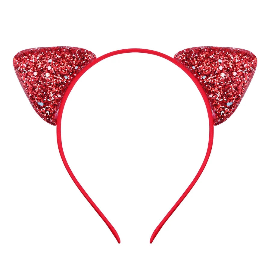 cute cat ears cloth sequins hair band 1 piece