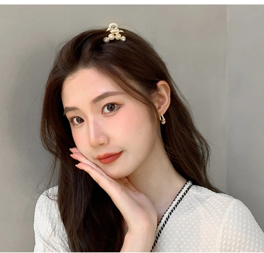 women's simple style solid color alloy plating hair claws