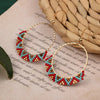 bohemian sector synthetic gemstones shell copper tassel mesh women's ear hook