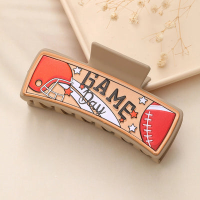 Women's Casual Preppy Style Simple Style Letter Rugby Pu Leather Hair Claws