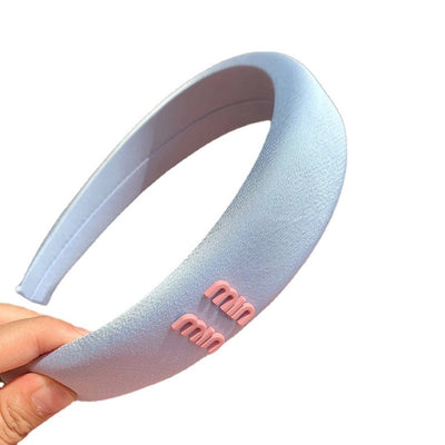 Macaron Color Series Letters Headband Satin High Skull Top Small Fresh Headband Face Wash Hair Pressing Hairpin Hair Accessories Headwear