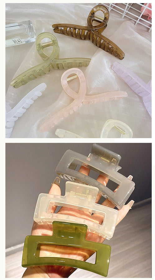 Korean-style Bright Face Non-scratch Disc Hair Clip Women's Large Frosted Elegant Shark Clip Back Head Hairpin Headwear Hair Clip