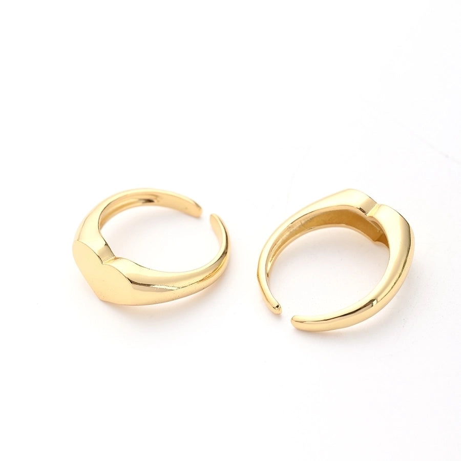 Copper 18K Gold Plated Opening Plating Inlay Eight awn star Heart Shape Zircon Adjustable Ring