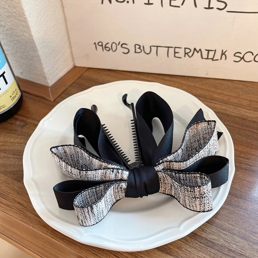 vintage style bow knot alloy cloth hair claws