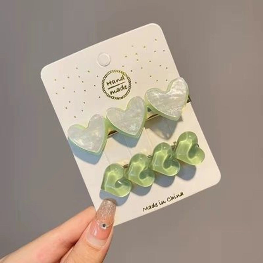 Women's Cute Heart Shape Arylic Alloy Hair Clip