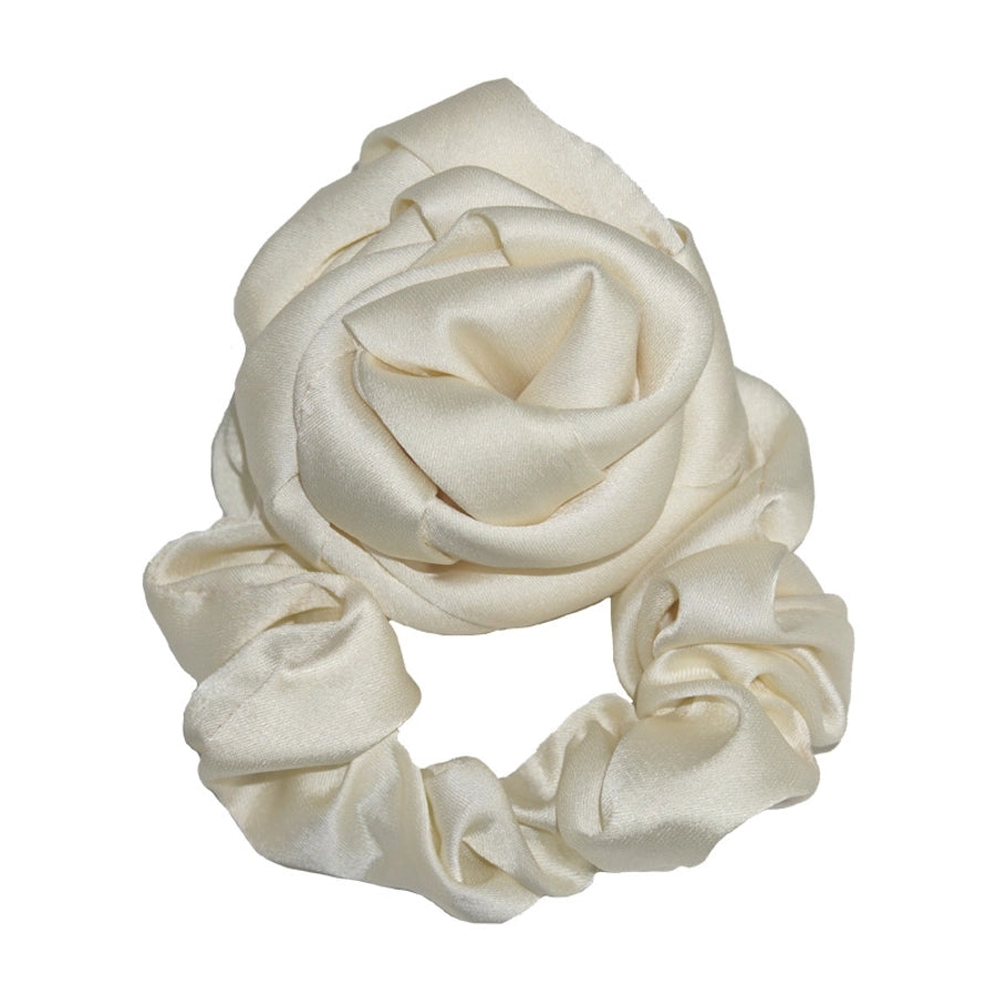 fashion rose solid color cloth hair tie