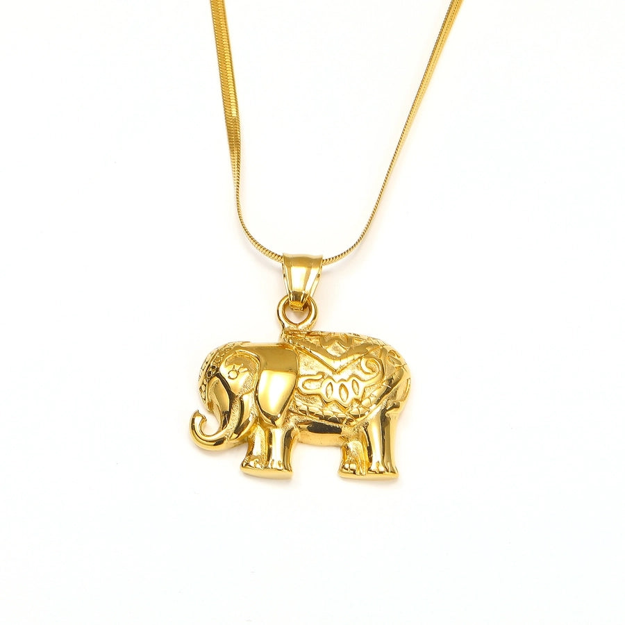 Jewelry Lady Elephant Titanium Steel Plating Pendant Necklace