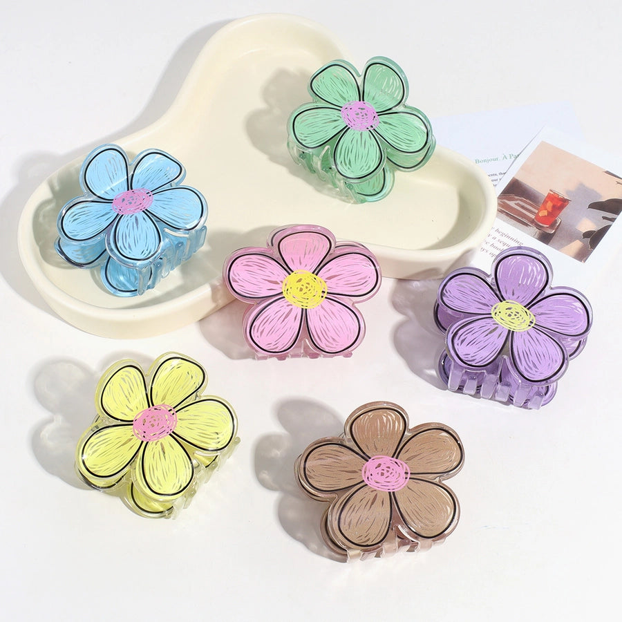 cartoon style cute flower arylic hair claws