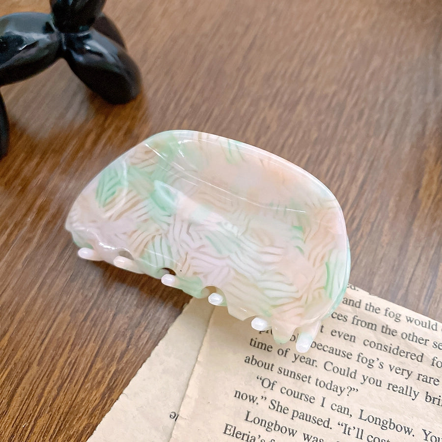 cute color block acetic acid sheets printing hair claws