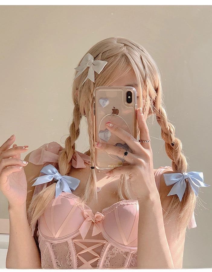 Pink Bow Hairpin Women's Hair Accessories New Internet Celebrant Sweet Bangs Hairpin Cute Headwear Jewelry