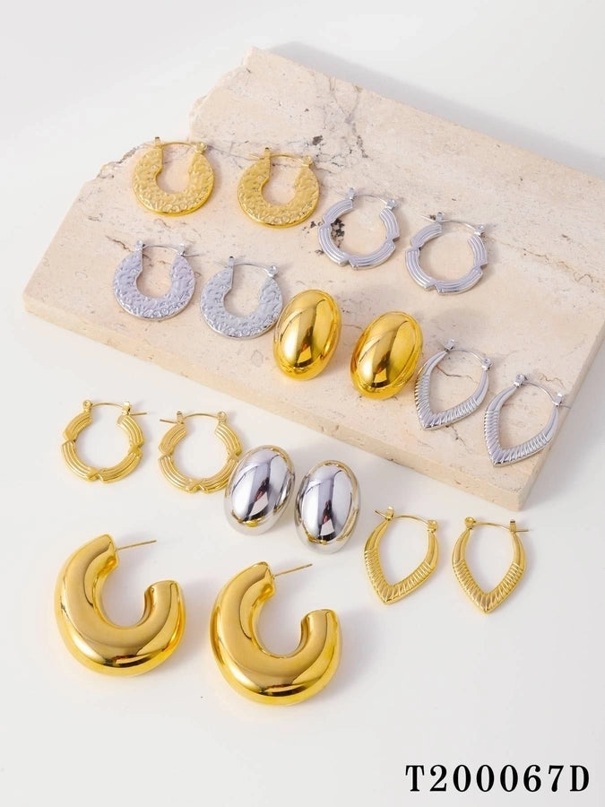 1 Pair Simple Style Geometric 304 Stainless Steel 18K Gold Plated Earrings