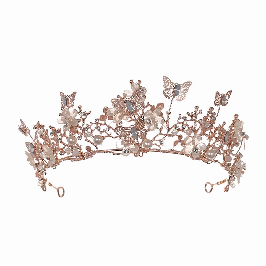 fashion flower butterfly alloy pearl inlay crystal 1 piece