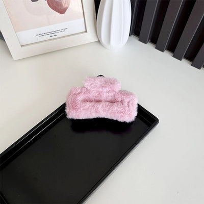 Women's Simple Style Solid Color PC Plush Hair Claws