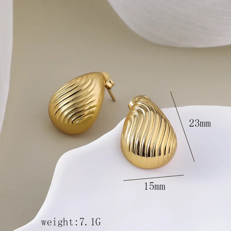 1 Pair Simple Style Commute Geometric Heart Shape Plating Titanium Steel Drop Earrings Earrings Ear Studs