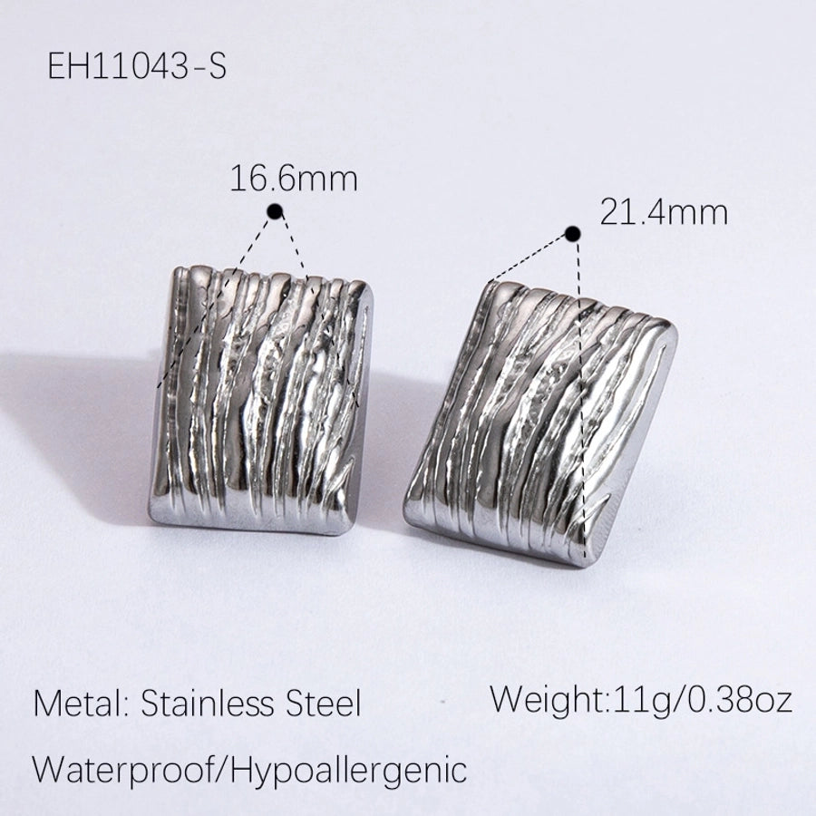 1 Pair Vintage Style Classic Style Geometric Heart Shape Plating 304 Stainless Steel Ear Studs