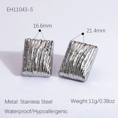 1 Pair Vintage Style Classic Style Geometric Heart Shape Plating 304 Stainless Steel Ear Studs