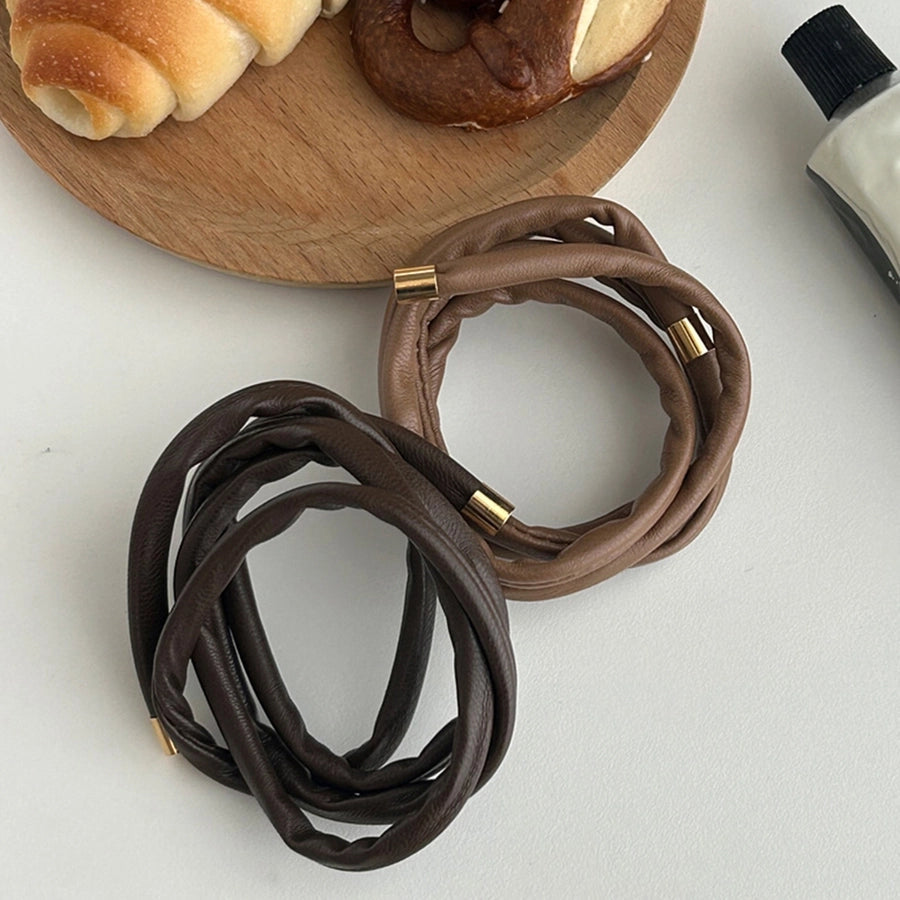Women's Simple Style Classic Style Solid Color Leather Straps Hair Tie