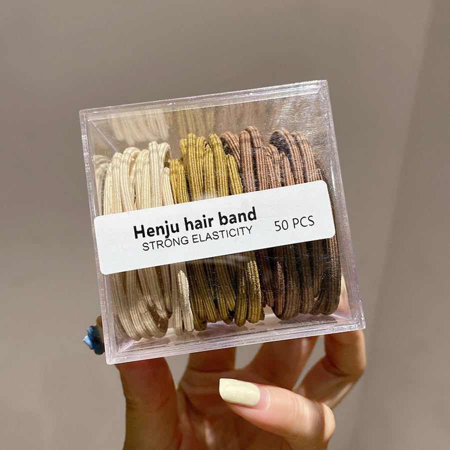 Canned rubber band women's tie head high elastic durable hair rope tie head  new rubber band high ponytail hair rope hair ring