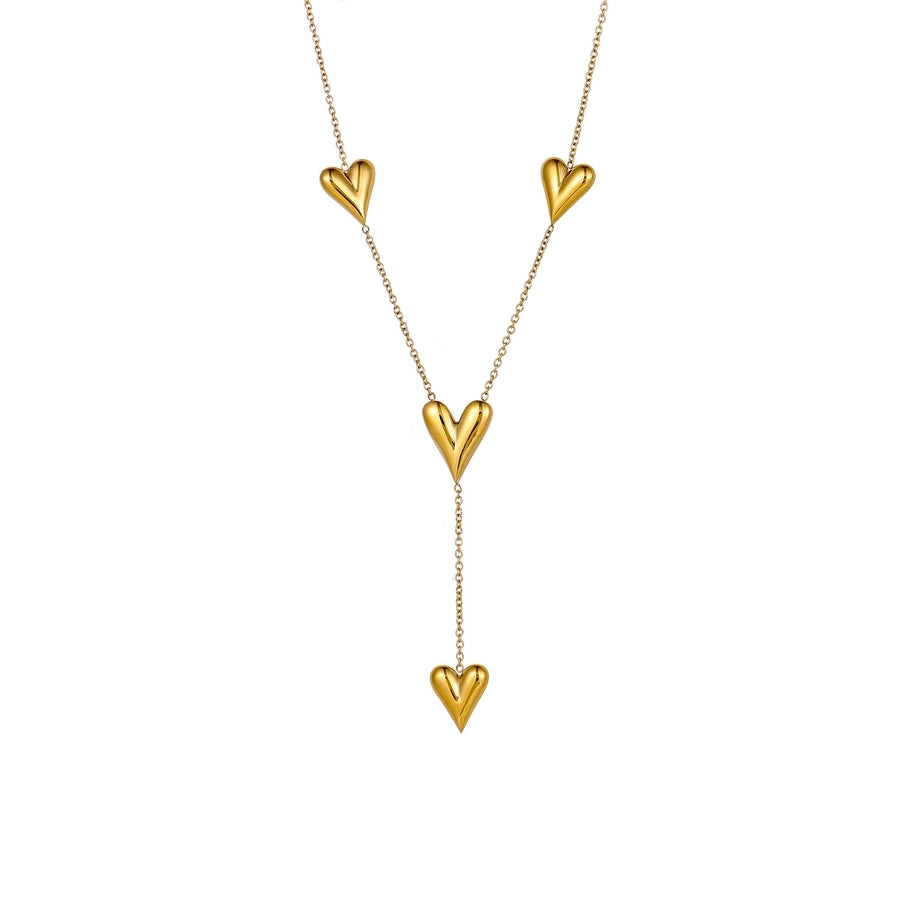 Jewelry Elegant Glam Letter 304 Stainless Steel Zircon 18K Gold Plated Pendant Necklace