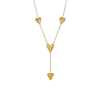 Jewelry Elegant Glam Letter 304 Stainless Steel Zircon 18K Gold Plated Pendant Necklace