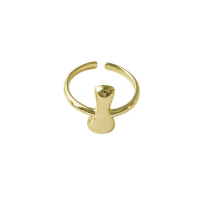 Copper Brass 18K Gold Plated Letter Open Rings