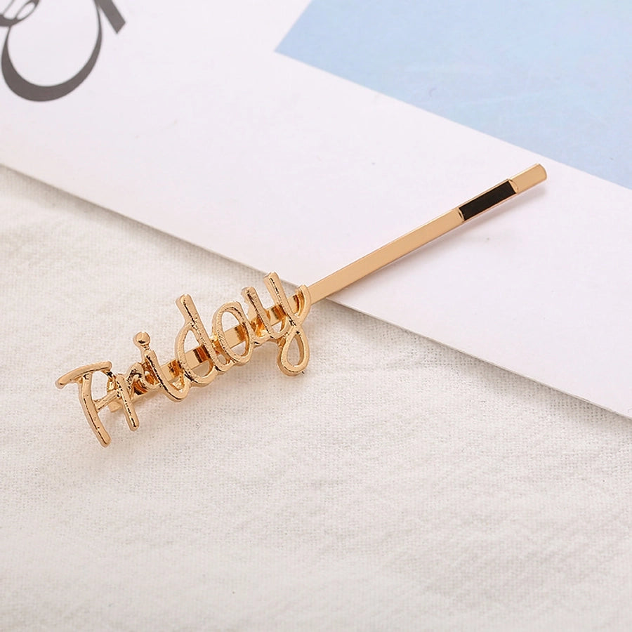 Women's IG Style Korean Style Letter Alloy Plating Hair Clip