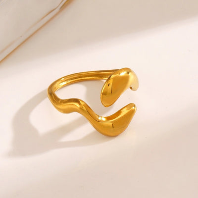 Jewelry Elegant Simple Style Irregular 304 Stainless Steel 18K Gold Plated Polishing Rings