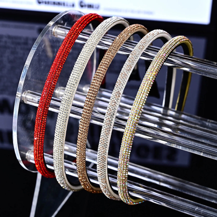 Women's Simple Style Classic Style Solid Color Rhinestone Inlay Rhinestones Hair Band