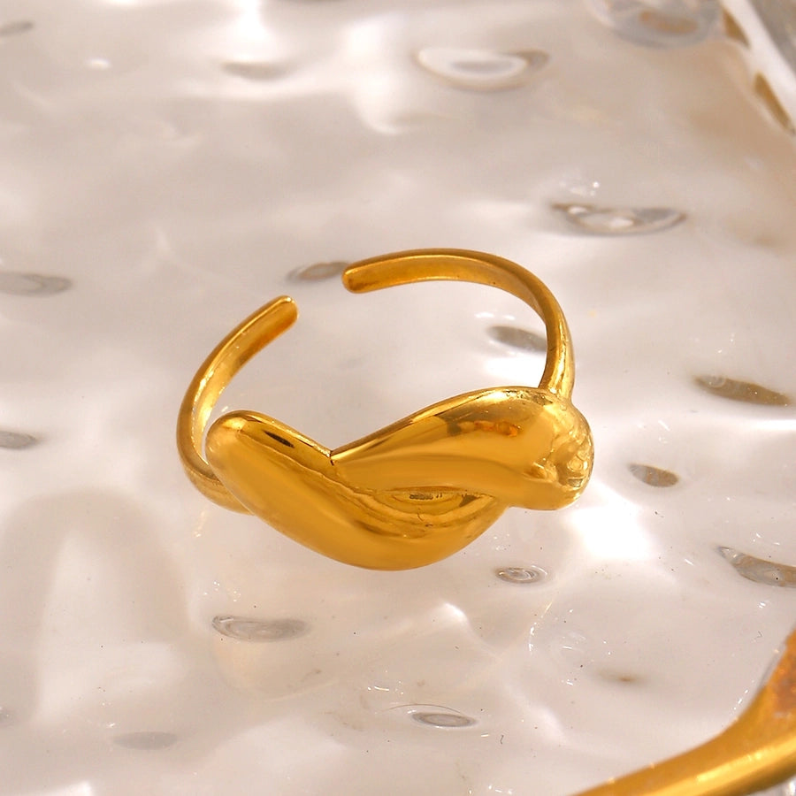 Jewelry Simple Style Irregular 304 Stainless Steel 18K Gold Plated Polishing Rings