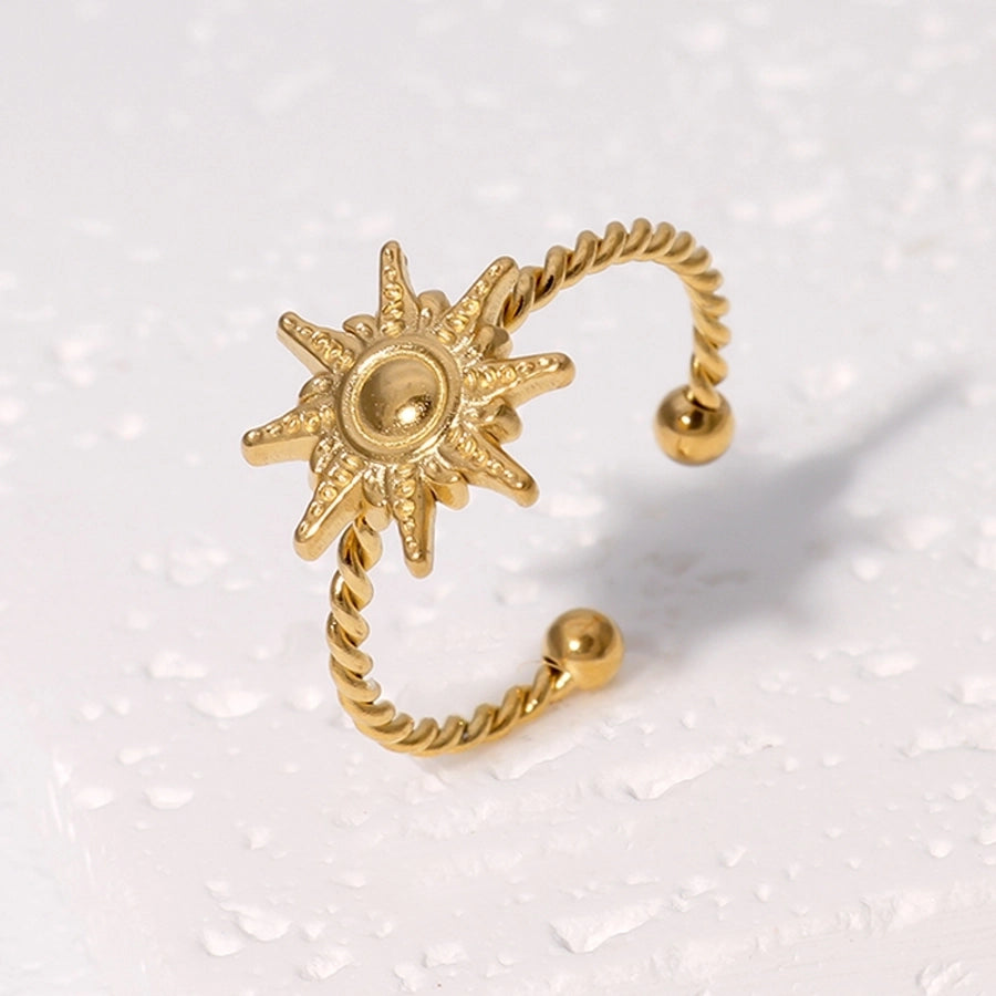 Jewelry Modern Style Simple Style IG Style Sun 304 Stainless Steel 18K Gold Plated Stainless Steel Rings