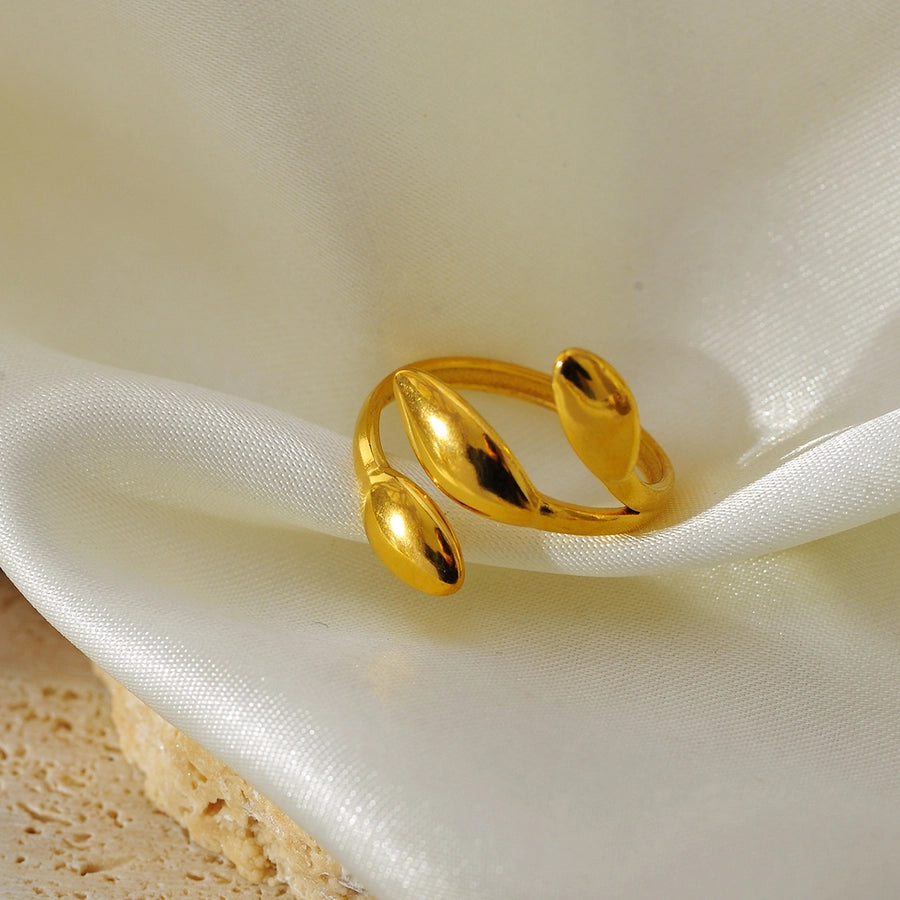 Jewelry Elegant Simple Style Snake 304 Stainless Steel 18K Gold Plated Open Rings